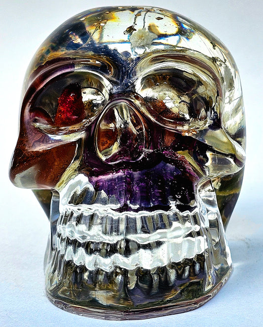 #0069 Handmade Resin Skull - Mixed wild flowers