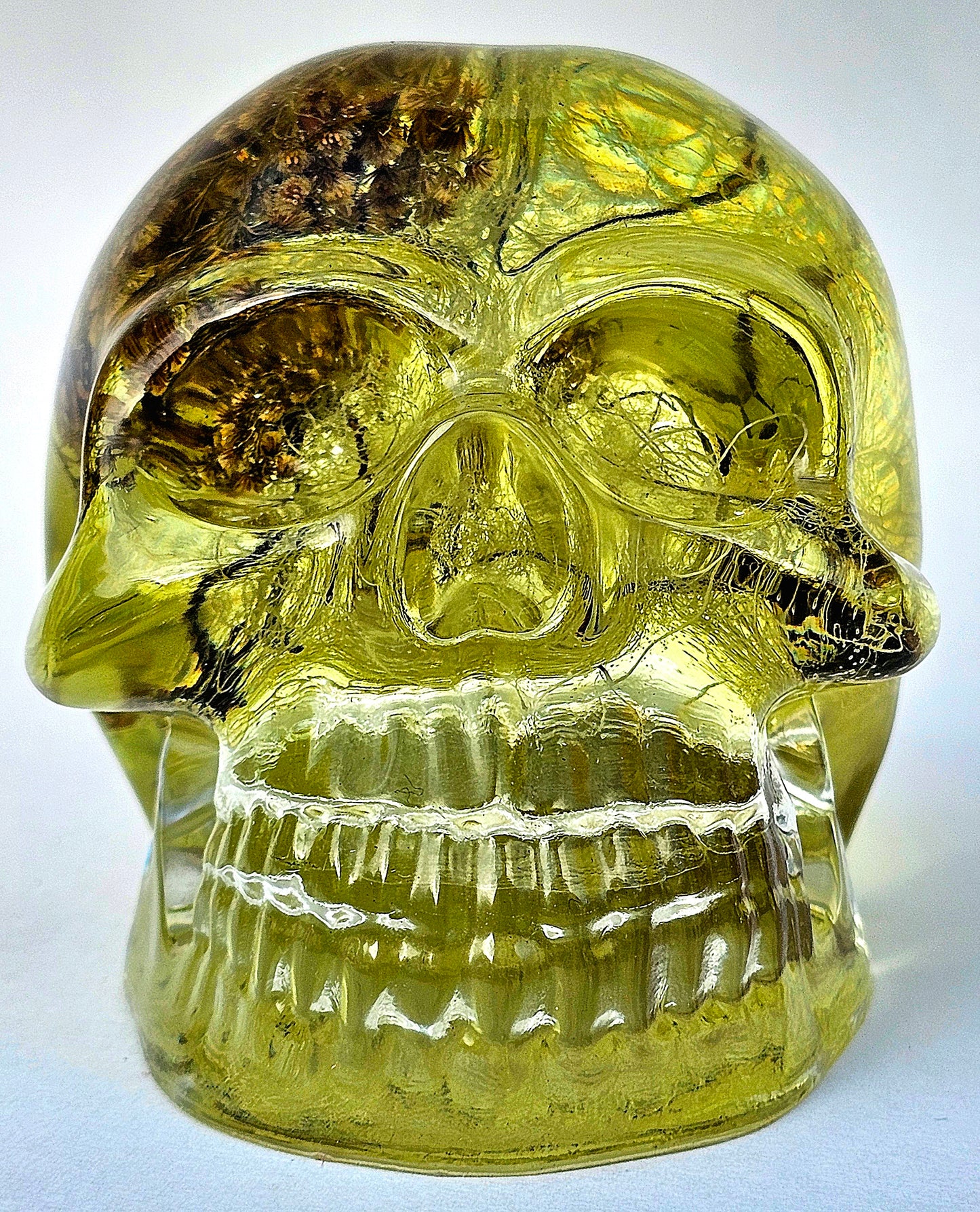 SOLD #0071 Handmade Resin Skull - Mixed tree old man's beard, tree bark