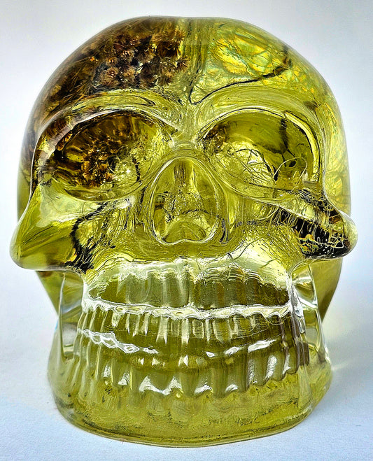 SOLD #0071 Handmade Resin Skull - Mixed tree old man's beard, tree bark