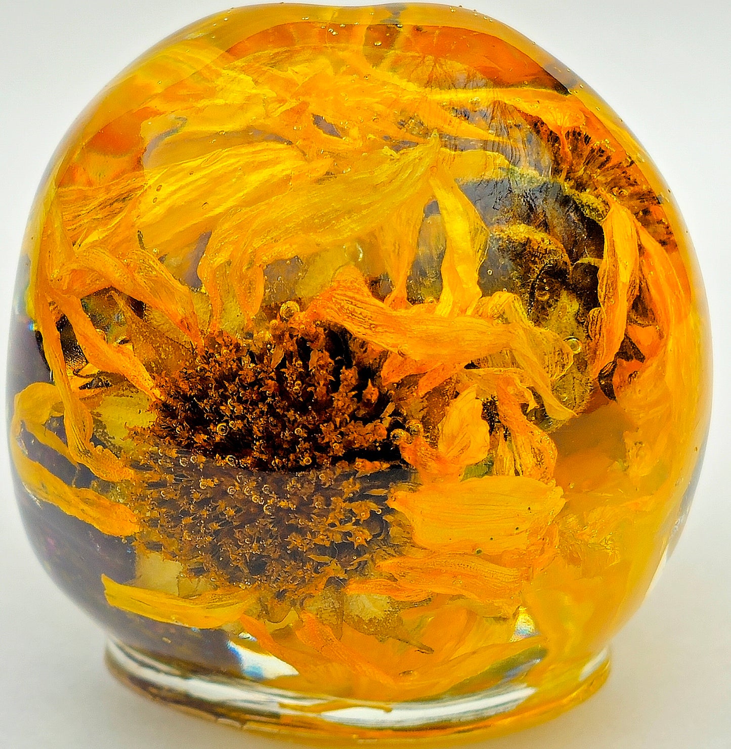 SOLD #0109 Handmade Resin Skull -  Sunflowers