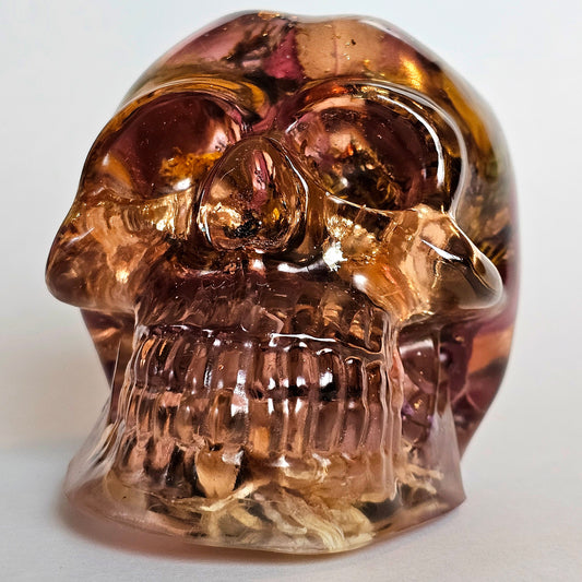 #0193 Handmade Resin Skull - Mixed wild flowers